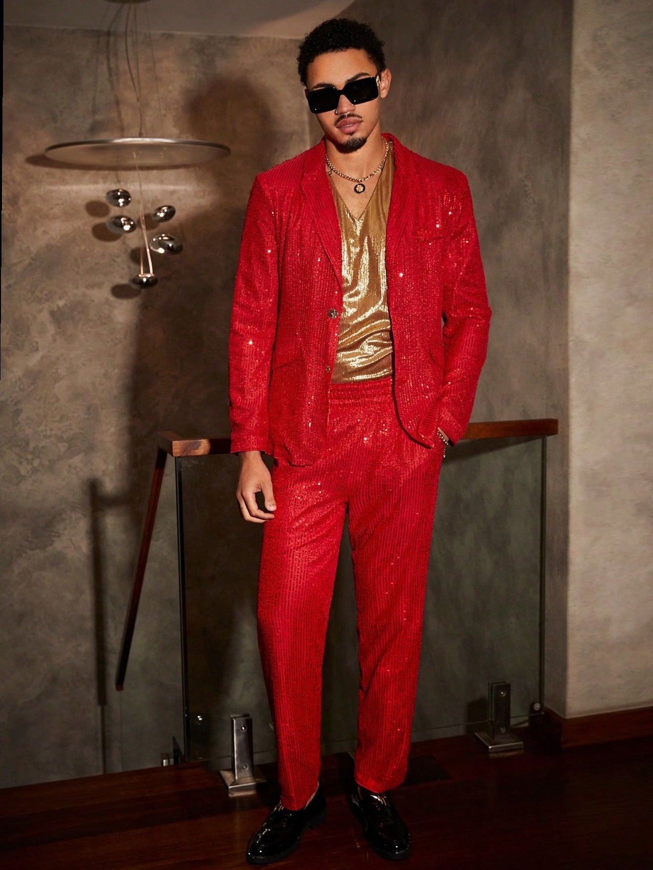 👜 💄 👜 ⟡ Neon Sequined Knit Suit Set with Vintage Glamour 459