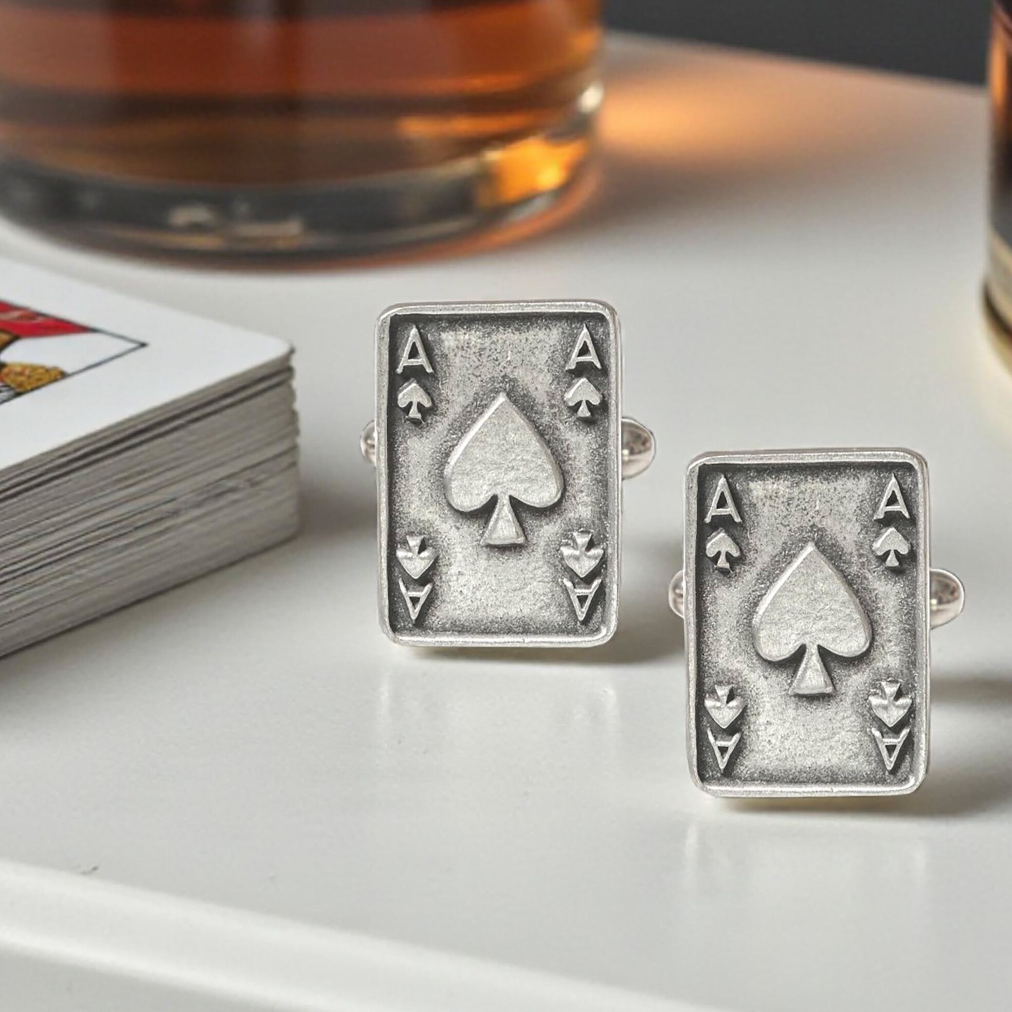 Neon Shadows & Spades in Vintage Leather Cufflinks | 🦋 👑 designer life aesthetic 830