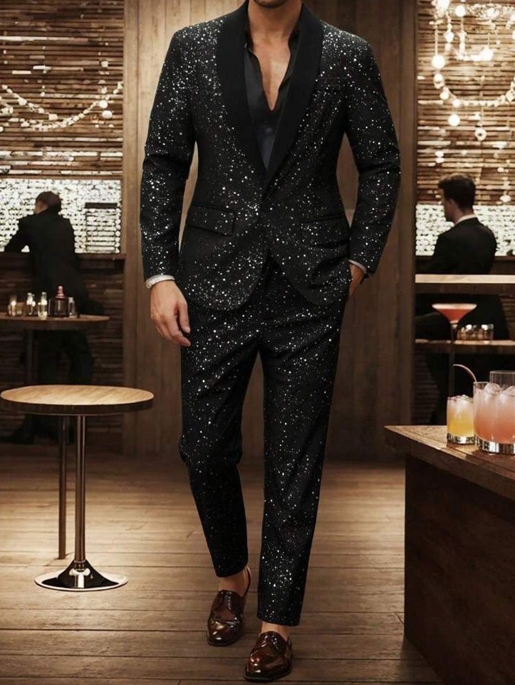 ⊹ Neon Shadows Suit Ensemble: Sparkling Dark Elegance for Midnight Charms ⊹ 🍃 🌿  297