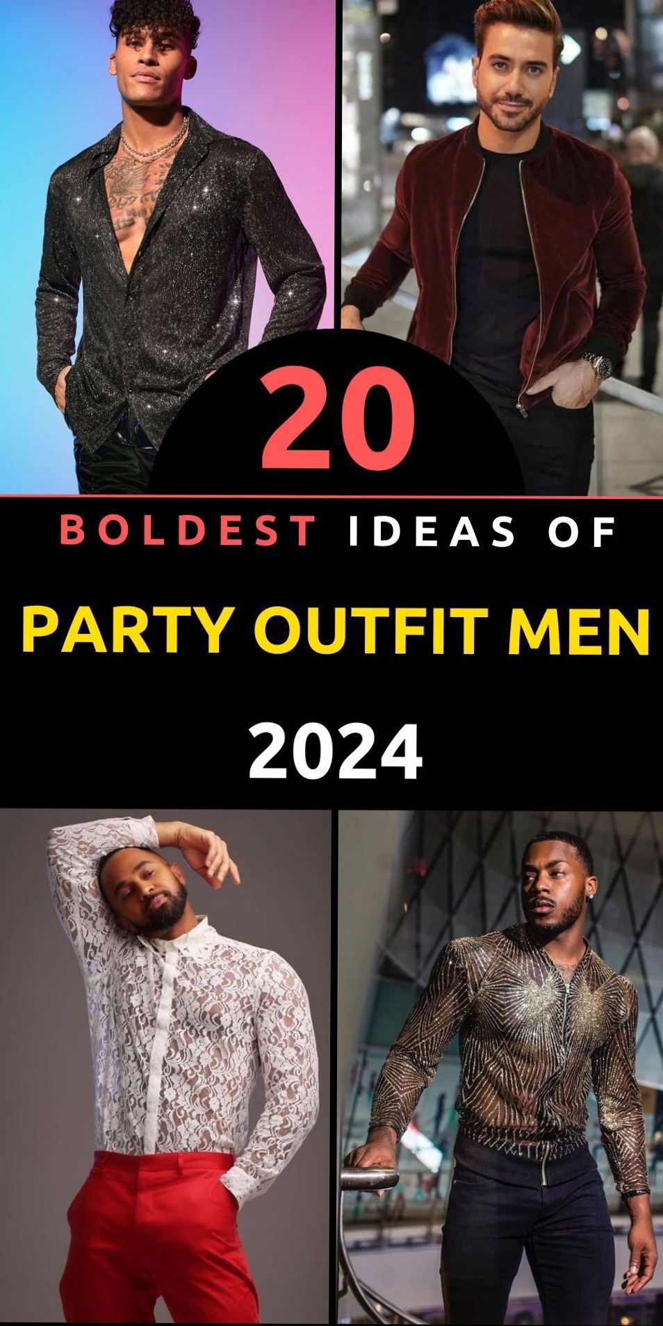 Neon Sophistication: 20 Men’s Party Looks for 2024’s Brightest Moments ⟐ memory  671