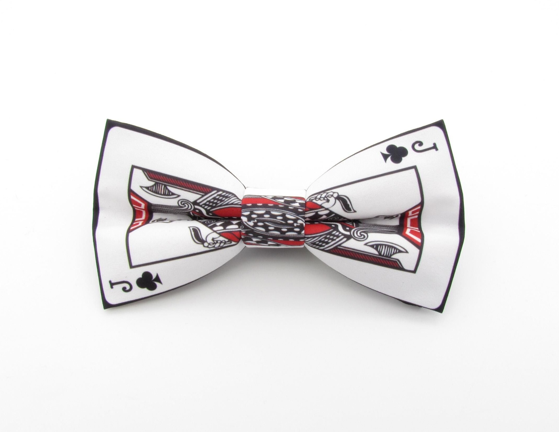 🥂 🦋 ⟡ Neon Spielkarten Fliege – Vintage Vegas Hochzeitsaccessoire 865