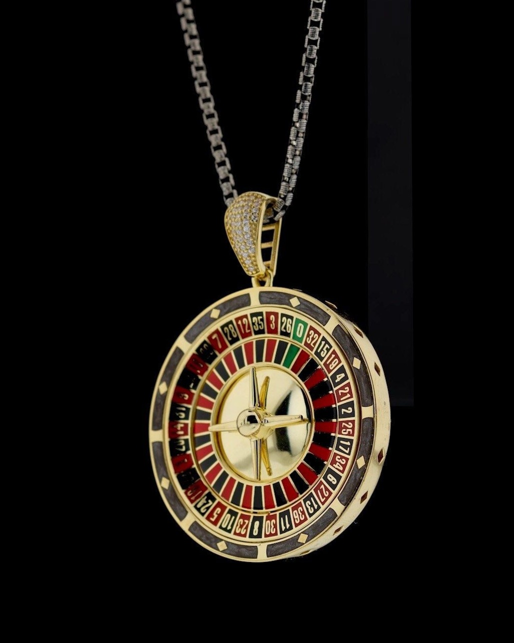 Neon Spin Elegance Sterling Silver Pendant – Vintage Luxe Gift for Men 👗 923