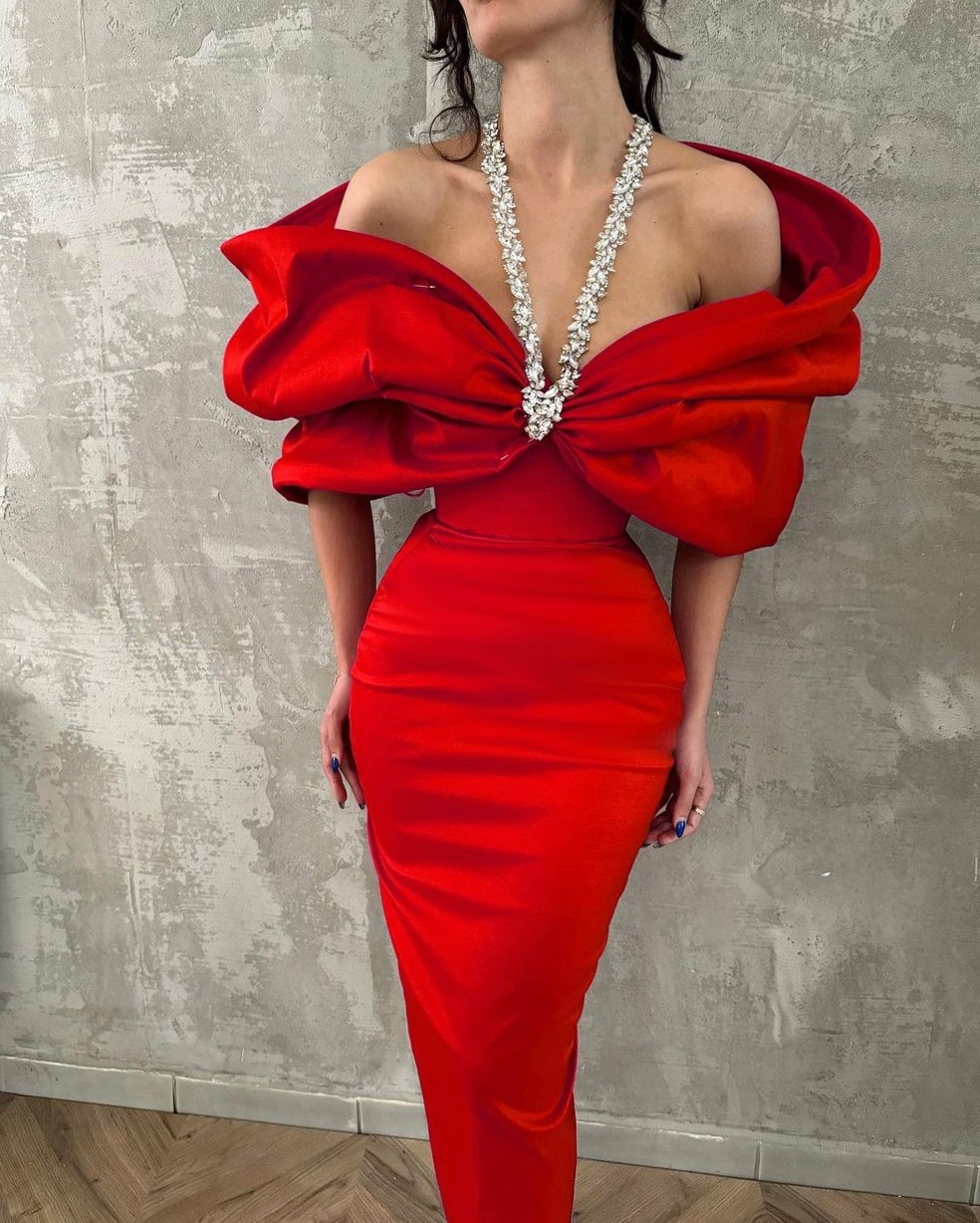 ✨ Neon Velvet Elegance: Draped Bardot in Crimson | daily dose of beauty 969