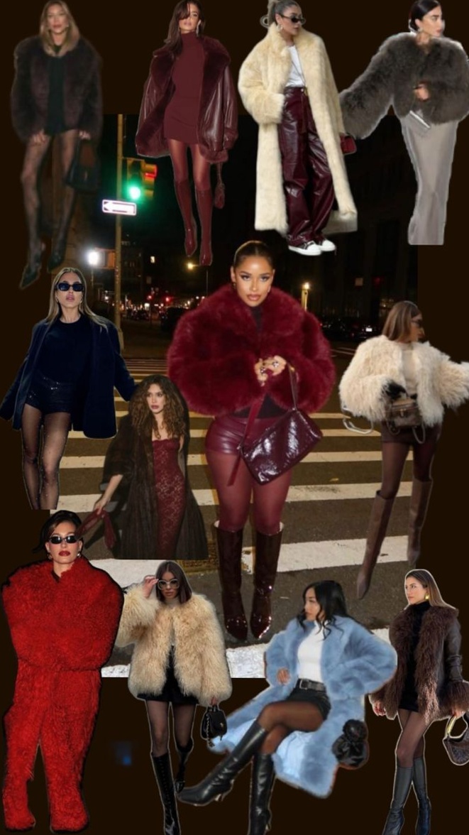 Neon Velvet Glam: Vintage Fur Coat Night Out Elegance | 💎 🤍 💫 ruby red nights 185