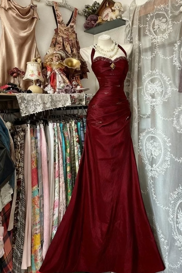 ⚡ Neon Velvet Gown with Vintage Glamour and Party Edge 287