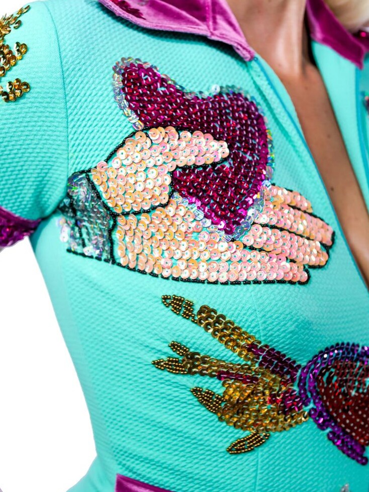 📍 ✦ Neon Velvet Jumpsuit for Glitch-Glam Gaming Nites 803