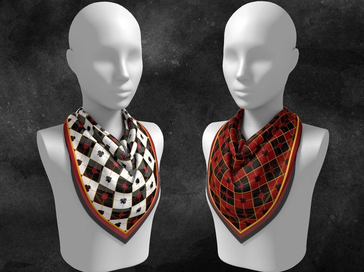 Neon Velvet Suits Scarf | Retro Glam Hairpiece for Midnight Gaming Soirées ⟐ cit 669