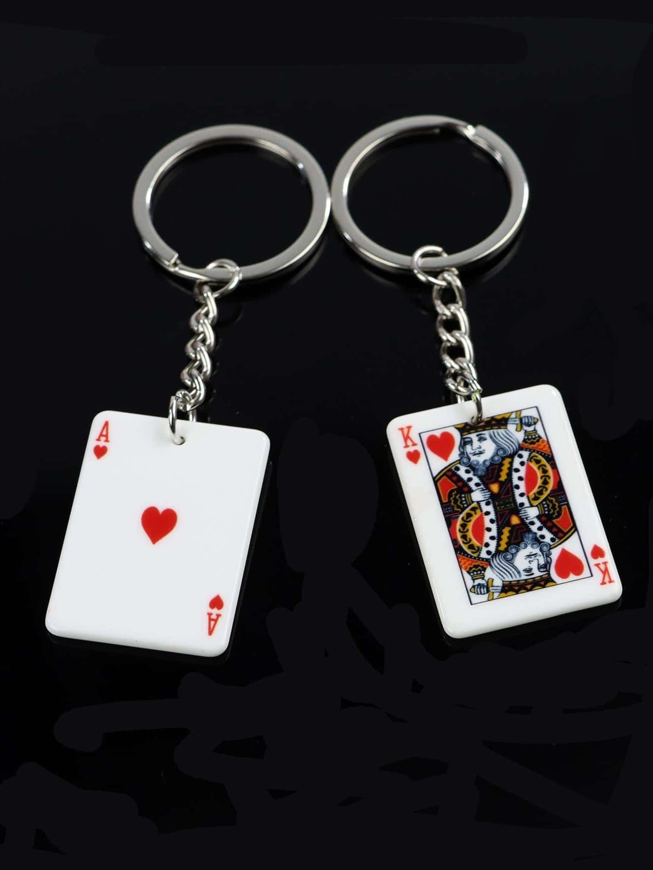 👗 👒 Neon Vintage Poker Keychain Duo – Mysterious Game Art Essence 375