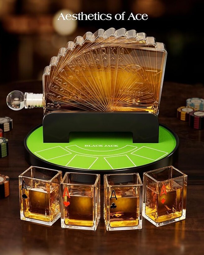 🃏 🎪 🎭 | Neon Whiskey Set for Timeless Game Night Elegance | inspiration inbox 750