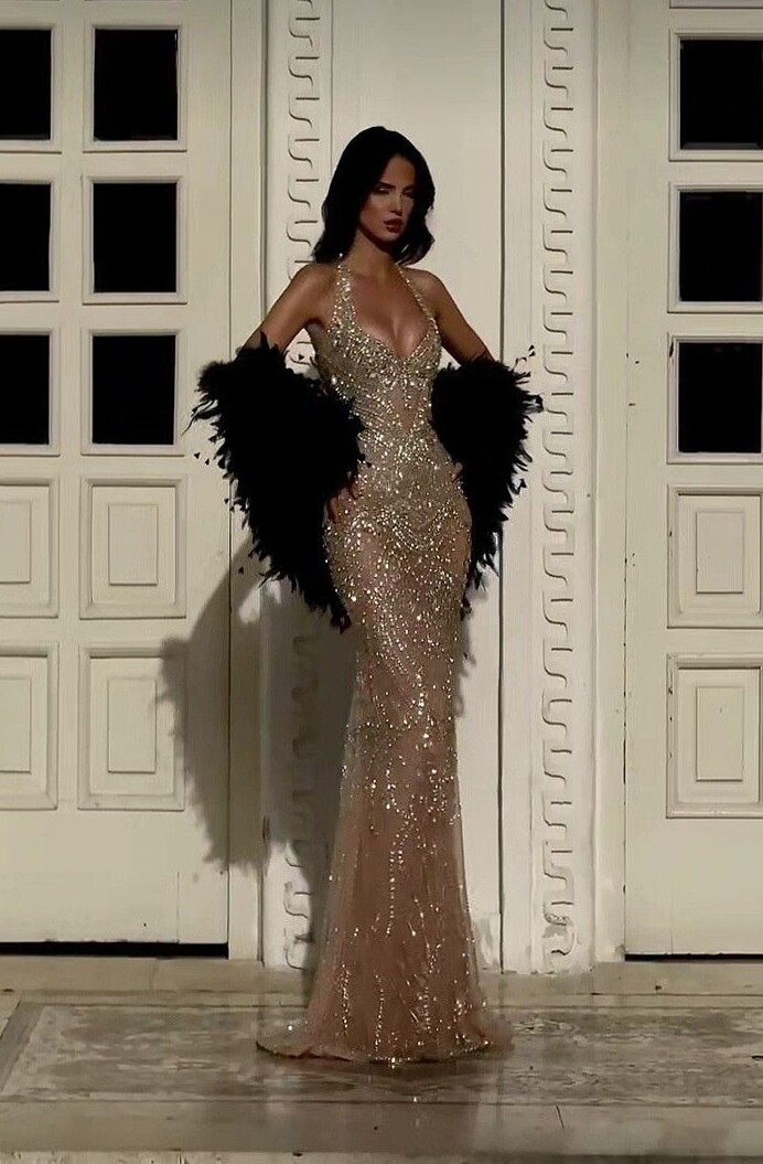 🥂 Neon Whispers of a Vintage Gown in Electric Dreams | style study session 991