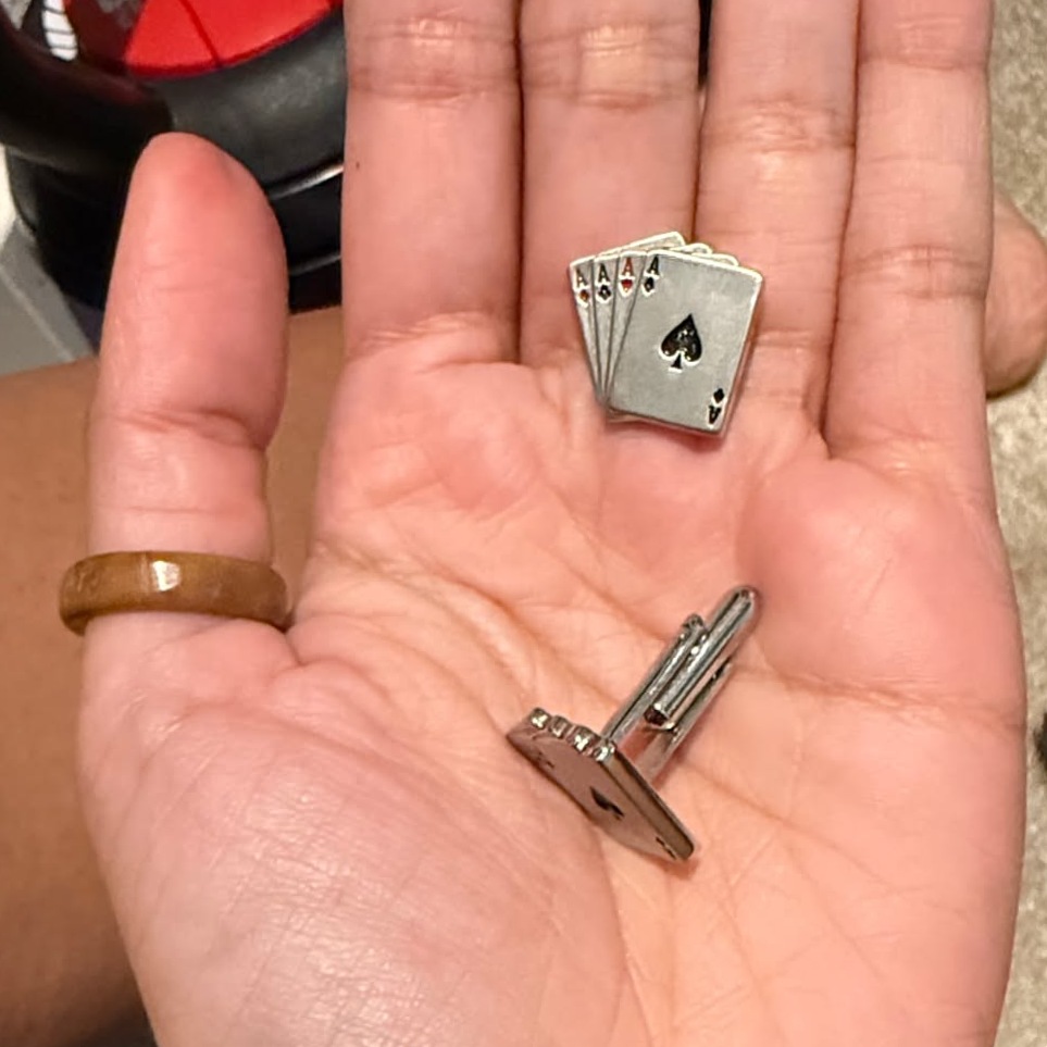 🥂 🌹 Neon Whispers: Seven Silver Cufflinks in Vintage Glam | creative corner 216