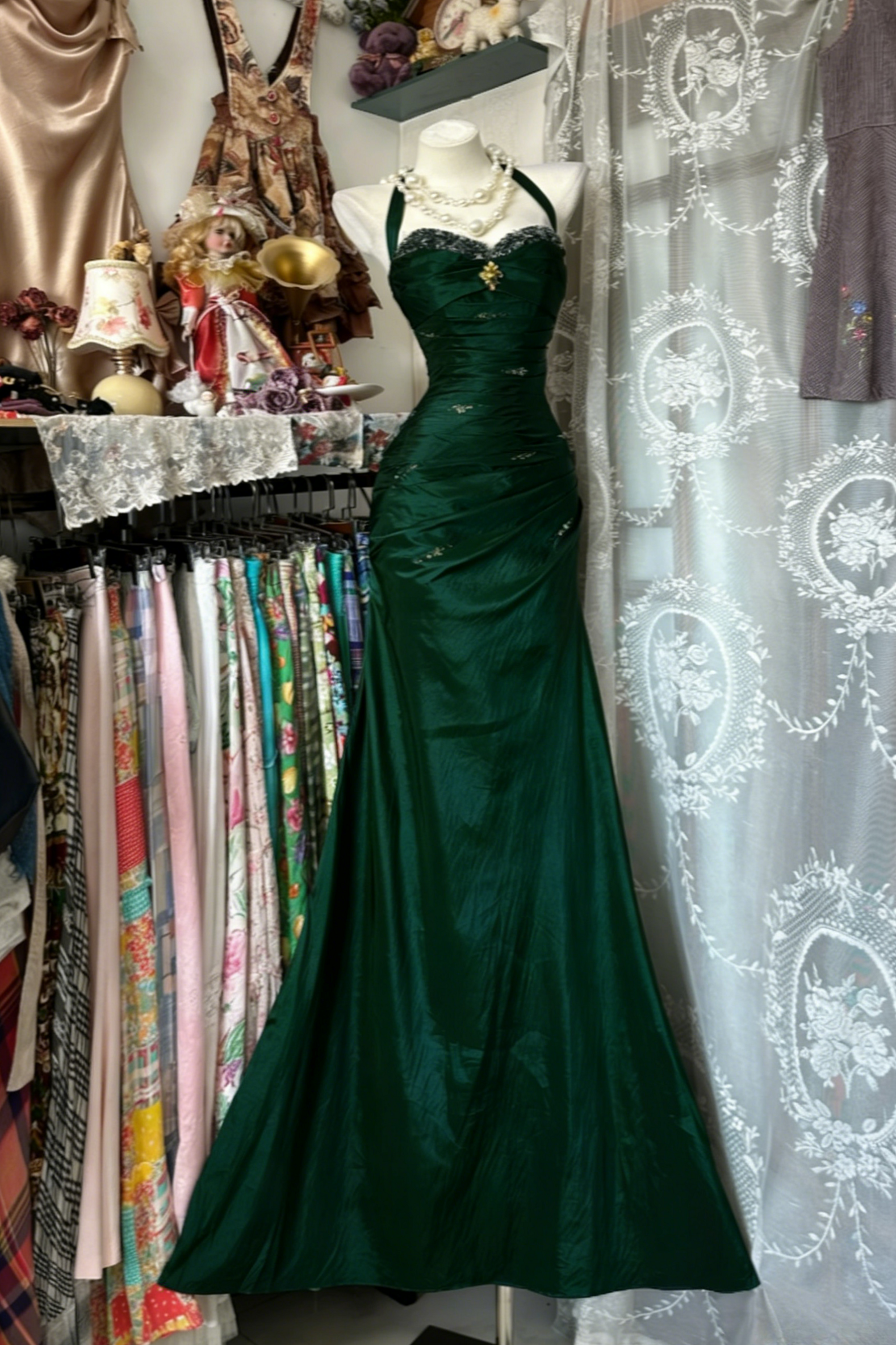 old hollywood glam: Beaded Satin Halter Dress in Grape for Glowing Vintage Night 776