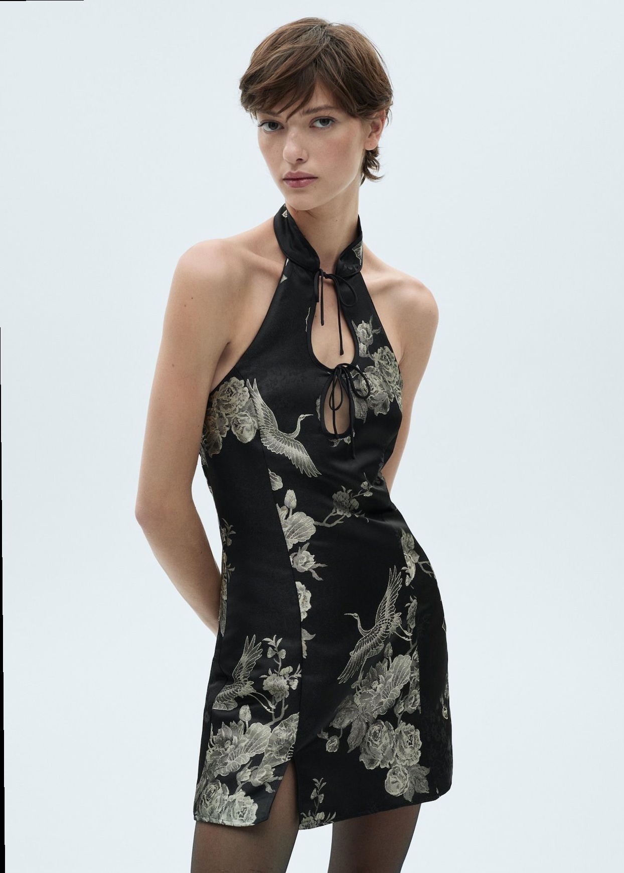 🌸 Open Back Jacquard Elegance in Neon Hues – Timeless Party Dress for Women | MA 364