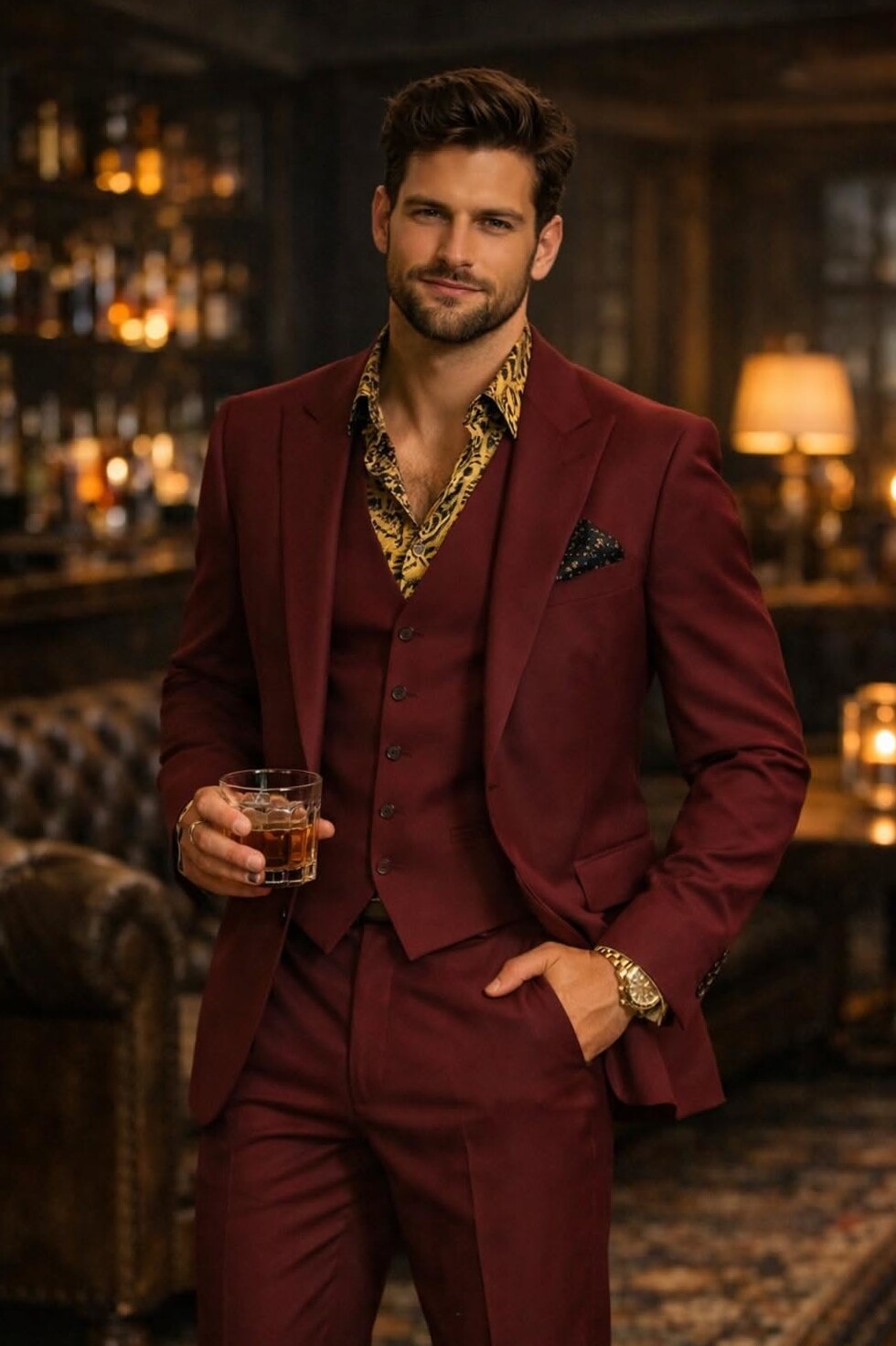 👜 🕶️ pixel perfect design ✦ Maroon SlimFit Ensemble: Neon-Elegance for Timeless  475