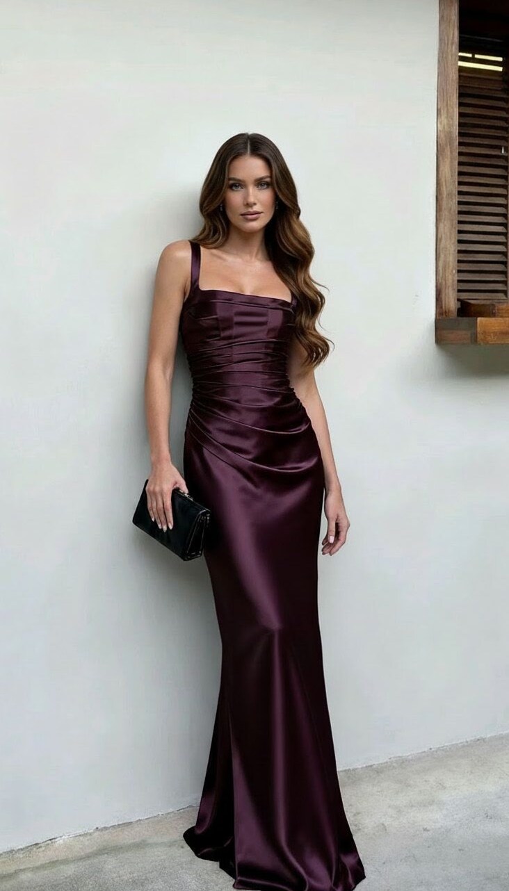 🌿 🌼 Plum Velvet Dream Dress with Neon Glow — aesthetic edit 433