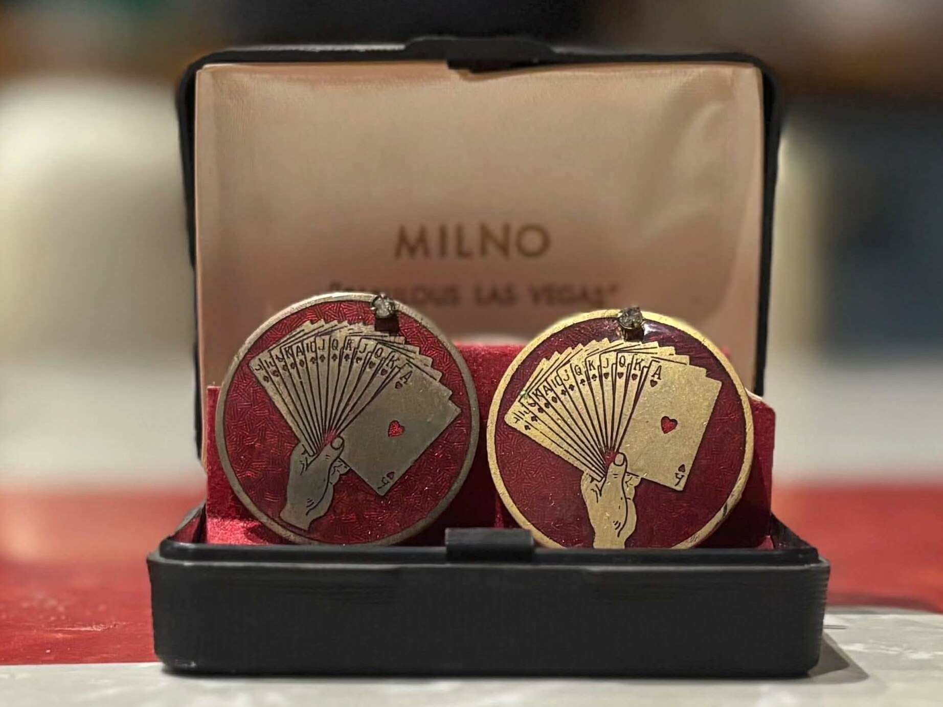 ⊹ Rare Milno Heart Cufflinks Neon Vintage Luxury Design ⊹ 🖼️ 316