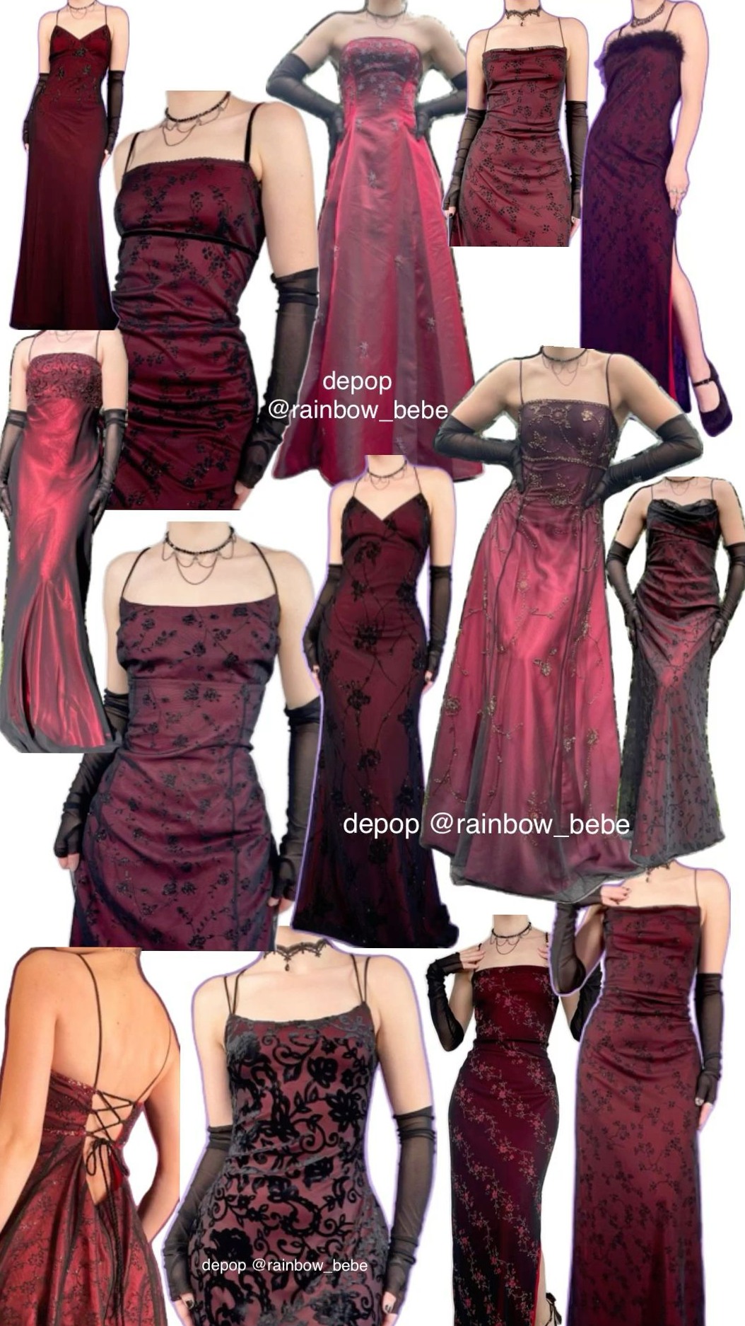 🏖️ 🏖️ Red Velvet Grunge Gowns | 90s Neon Romance Aesthetic — aesthetic edit 416