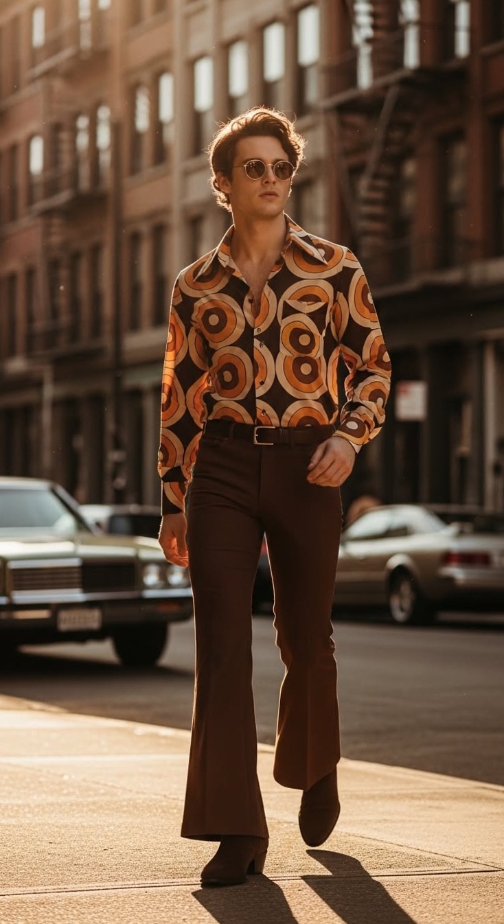 Retro Radiance: 70s Flared Pants for Bold Style Nights 🌴 🌉 🏖️ 776