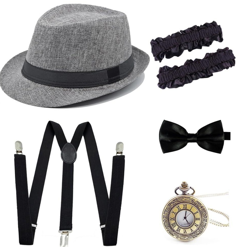Roaring Era Mystique: Gatsby-Inspired Men’s Panama Hat & Luxe 1920s Accessory Se 238
