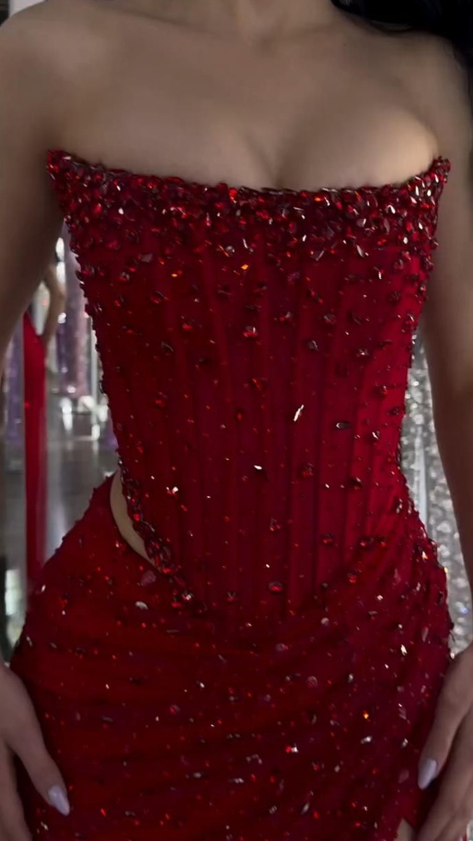 🎩 👜 Shimmering Split-Side Sequin Dress with Neon Glow | digital design vibes 325