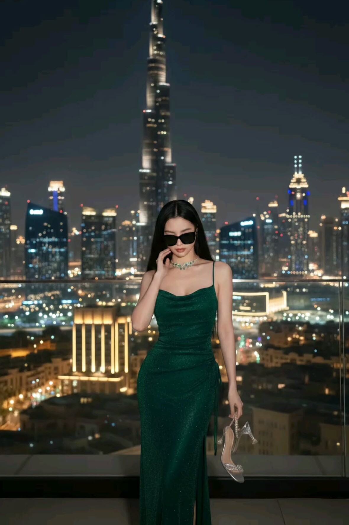 ✨ Style Emerald Green with Neon Glam for Timeless Party Nights | crystal night d 135