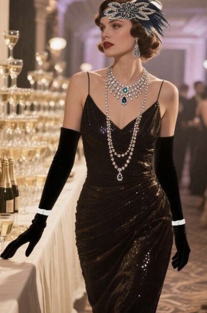 style sanctuary: 🎰 Neon Fringe Elegance: Vintage-Inspired Party Dress Visions 639