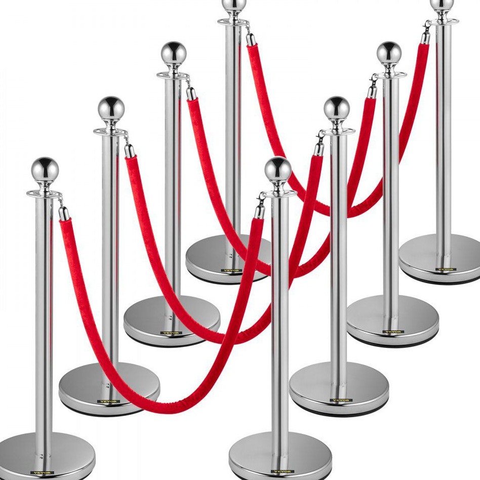 🎭 ⟡ Stylish Velvet Rope Set with Neon Accents for Elegant Events 265