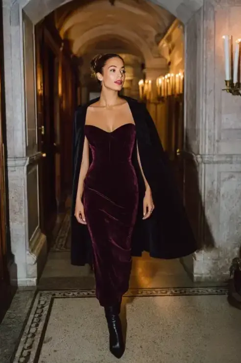 Stylish Winter Wedding Guest Dresses with Neon Elegance and Vintage Charm ⟐ crea 587