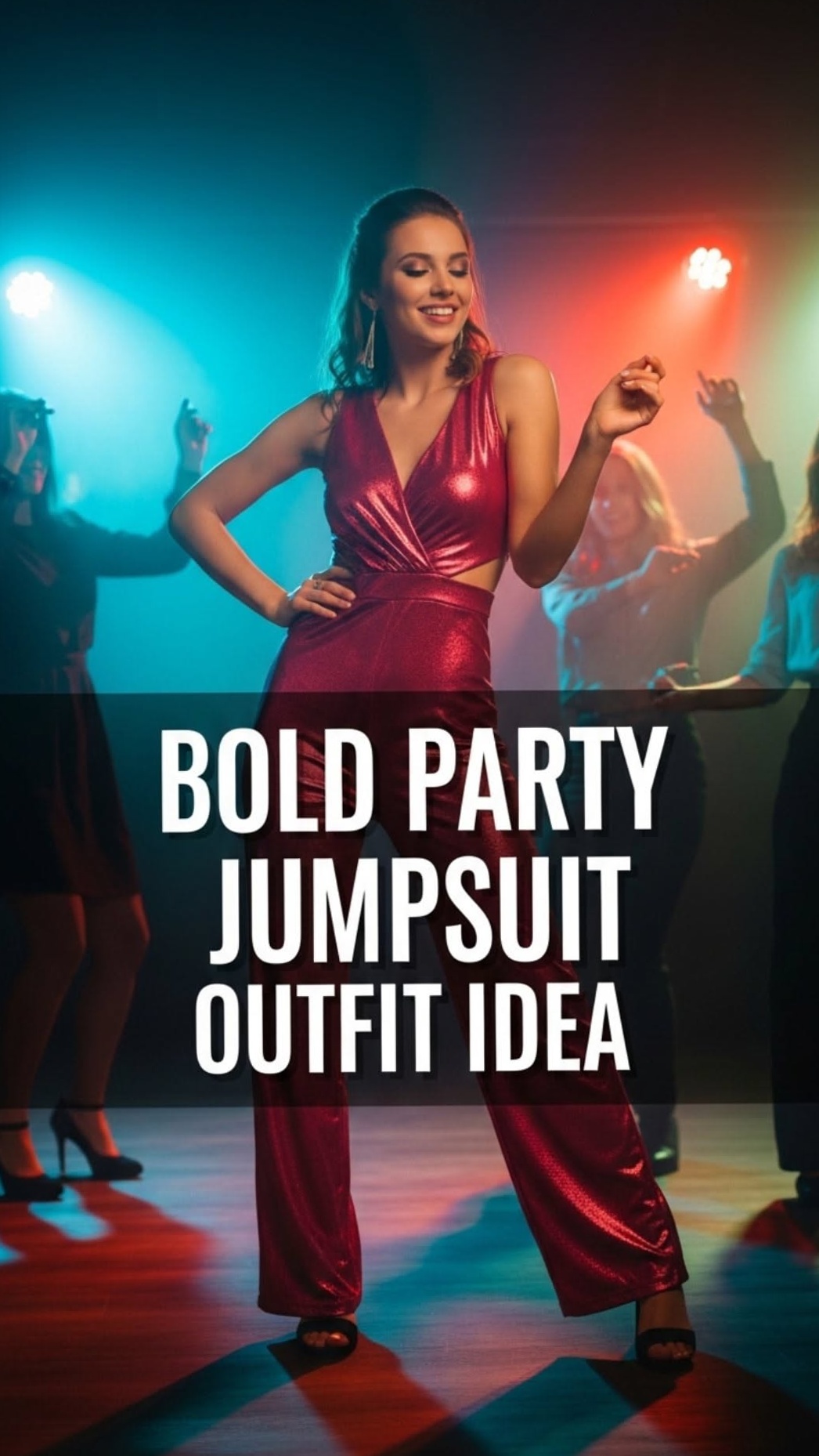 theme night essentials ✧ Neon-Lit Vintage Glam Jumpsuit for Bold Nights 💫 🤍 135