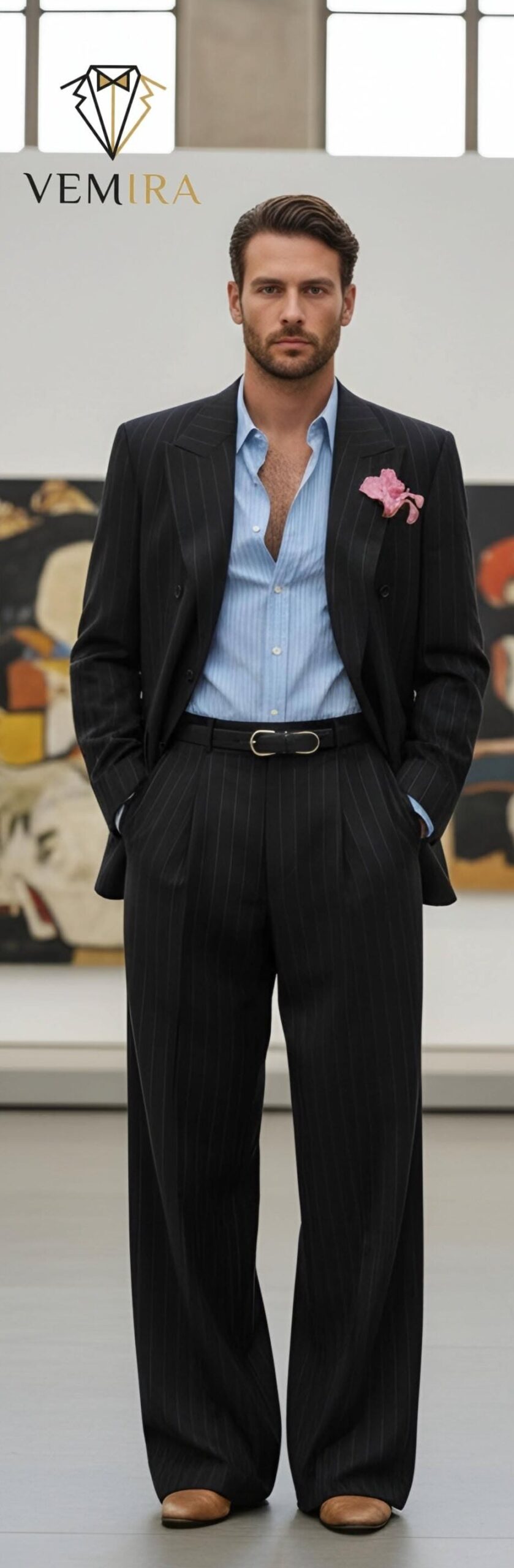 🌃 | Timeless 70s Elegance | Bold Pinstripe Suit for Vintage Glamour | retro glam 996