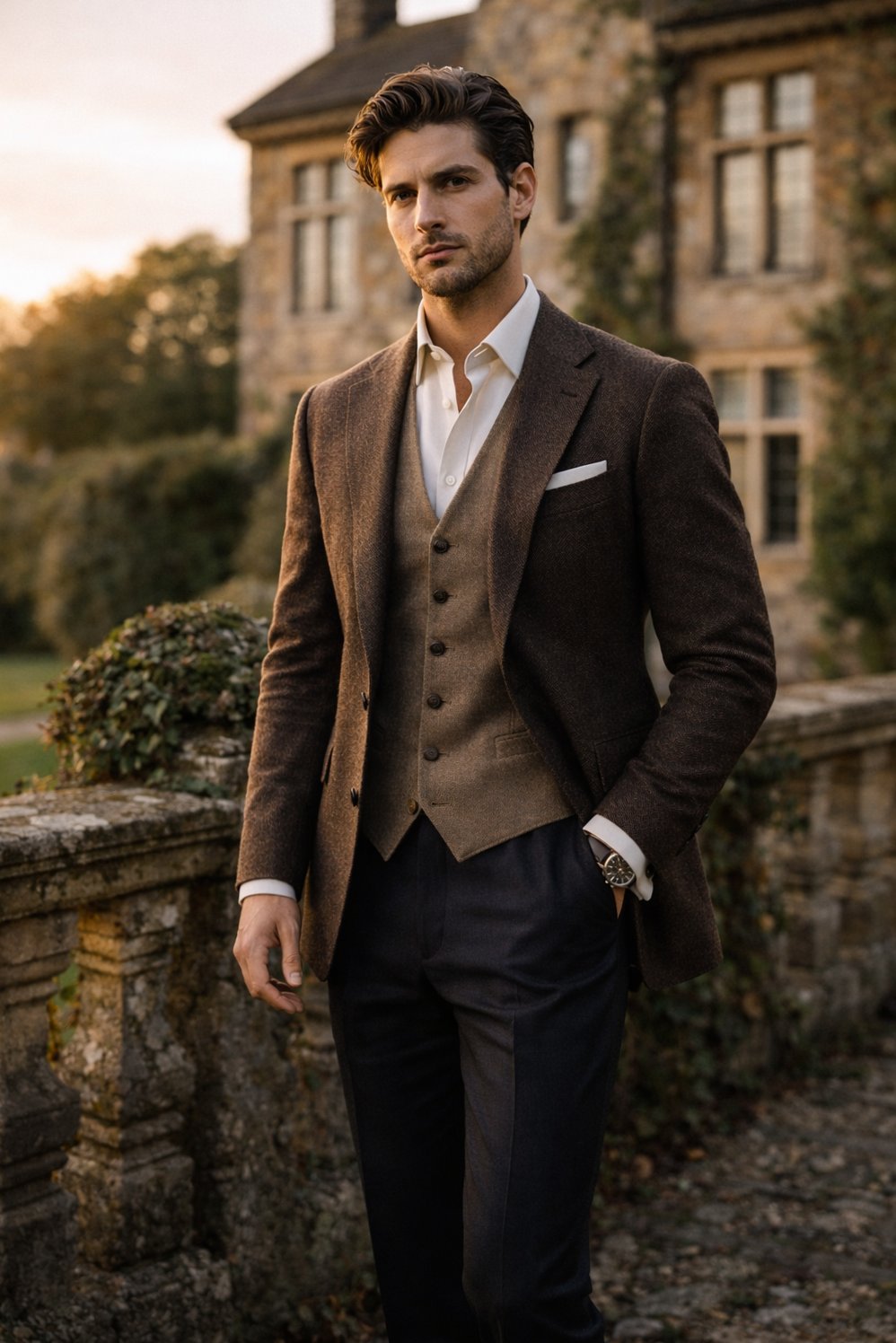 Tweed Reverie: A Gentleman’s Neon-Edged Voyage Through Time ⟐ retro party vibes 594