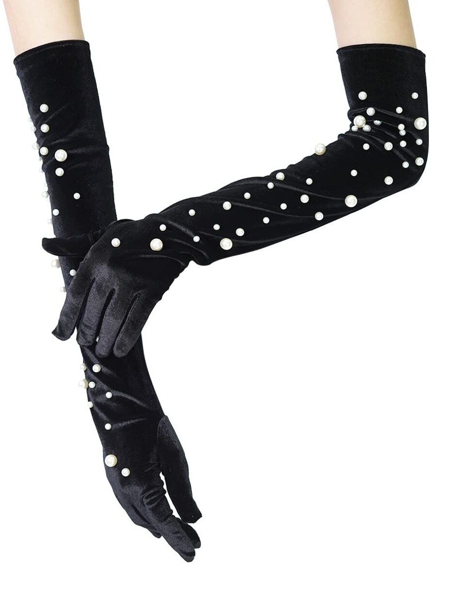 ✨ Velvet Opulence: 20s-Inspired Elbow Gloves for Glamorous Evenings | theme nigh 933