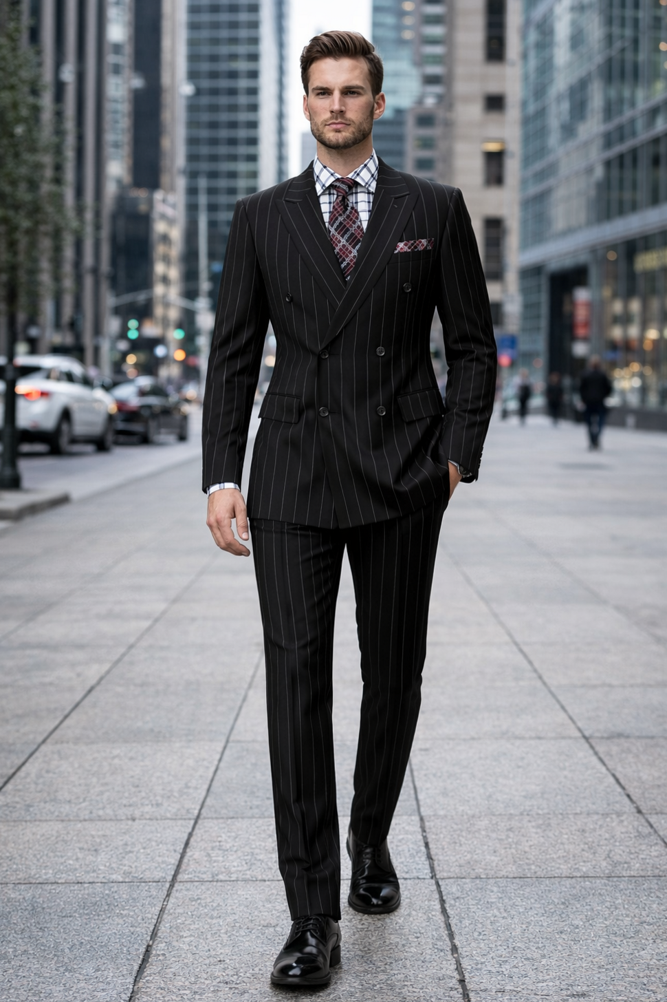 Vintage Bold Pinstripe Suit for 1920s Glamour & Style ⟐ graphic design goals 878