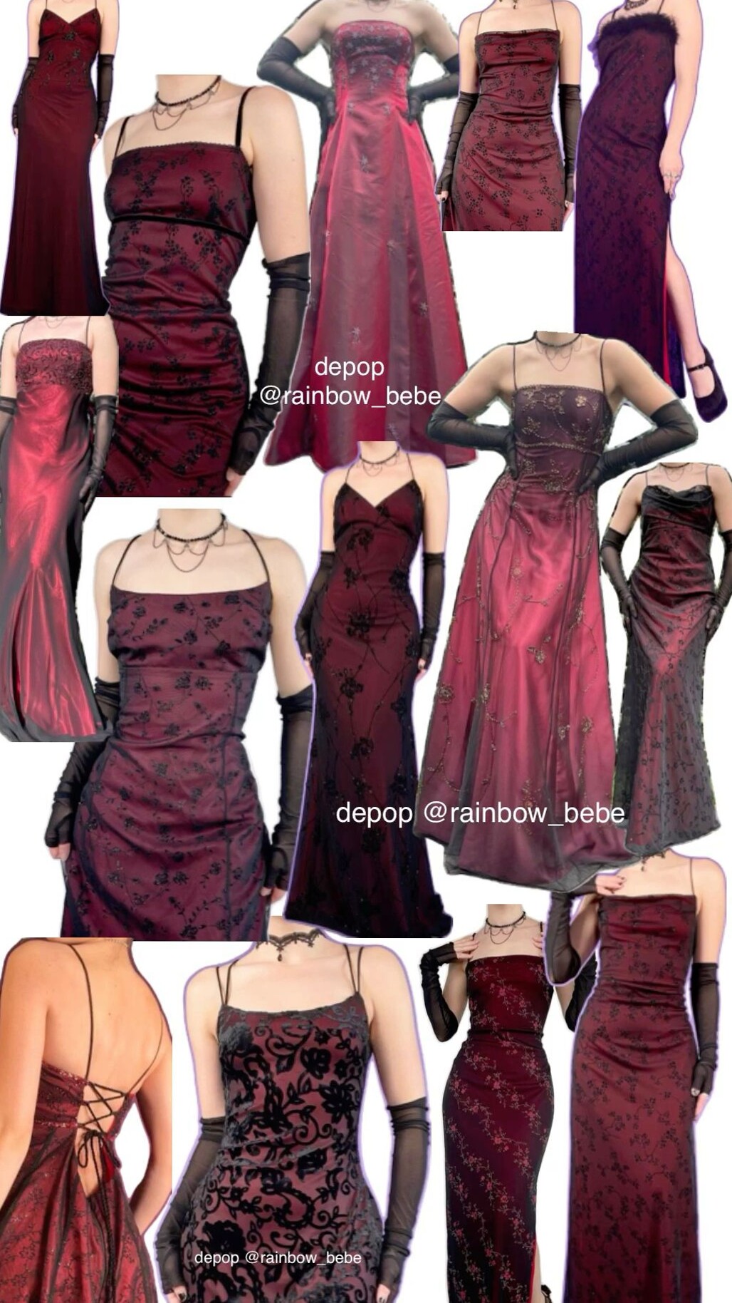 vintage soul modern heart • Red Goth Prom Dresses 90s Vintage Neon Grunge Romanc 359
