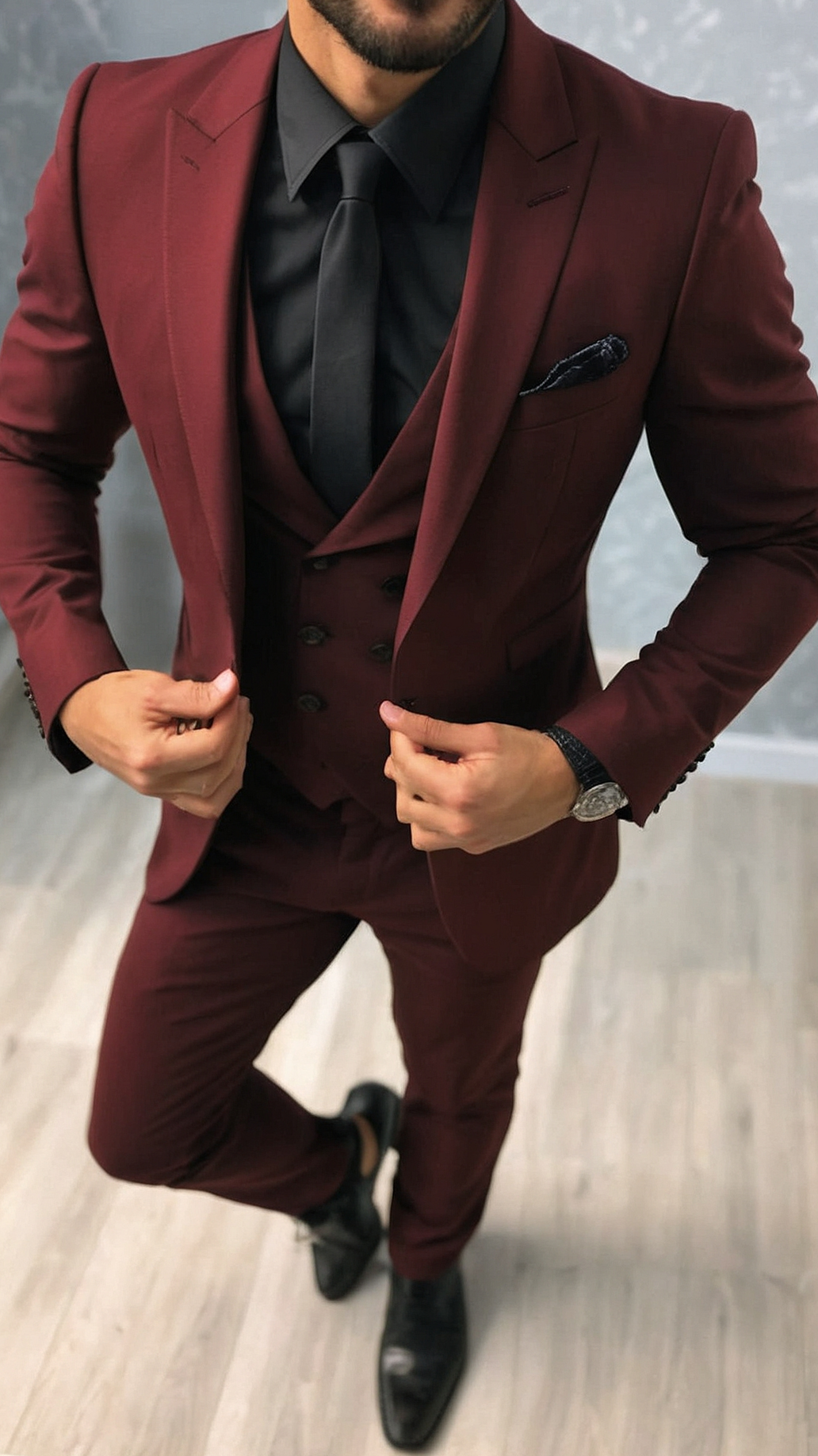 ✦ visual storytelling ✦ Weave Elegance: 15 Neon-Infused Red Suits for Bold Occas 251