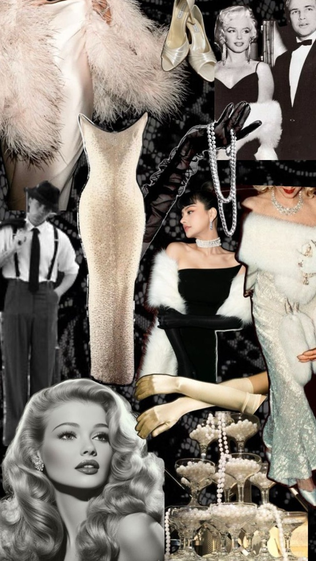 ✦ visual vibe curator ✦ Gilded Neon Noir: Vintage Glamour Party Awaits 🎊 🌟 663