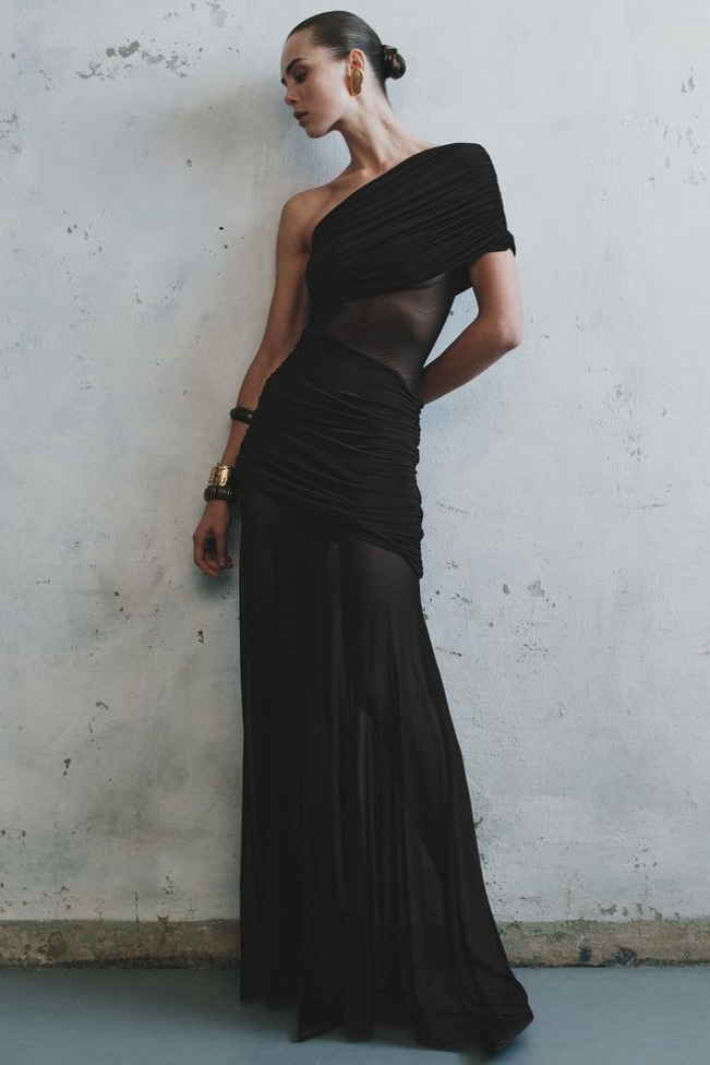 visual vibe curator • Neon-Edge Dallas Maxi Dress in Sleek Black | Bold 2026 Eve 917