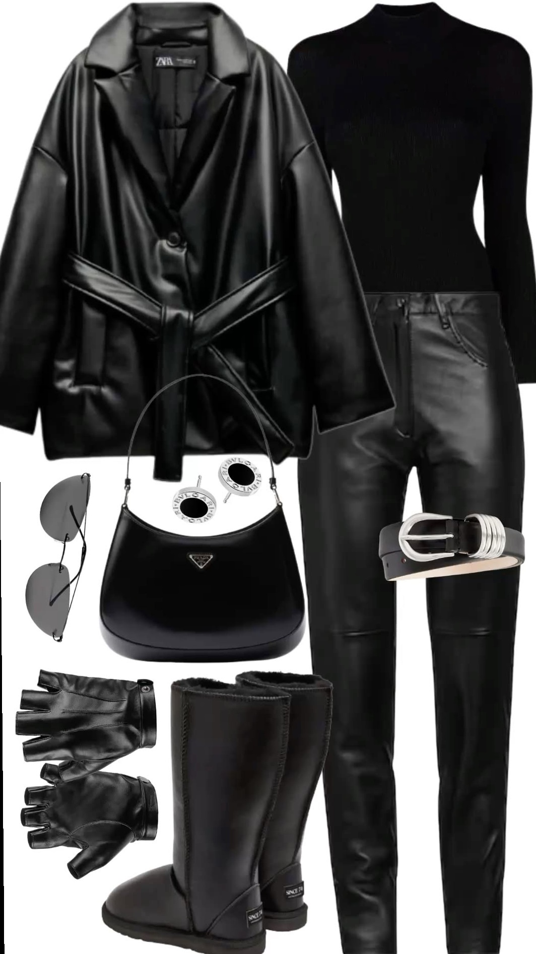 visual vocabulary: Neon-Edge Leather Look: Glitch Glam & Retro Vibe 🥳 105