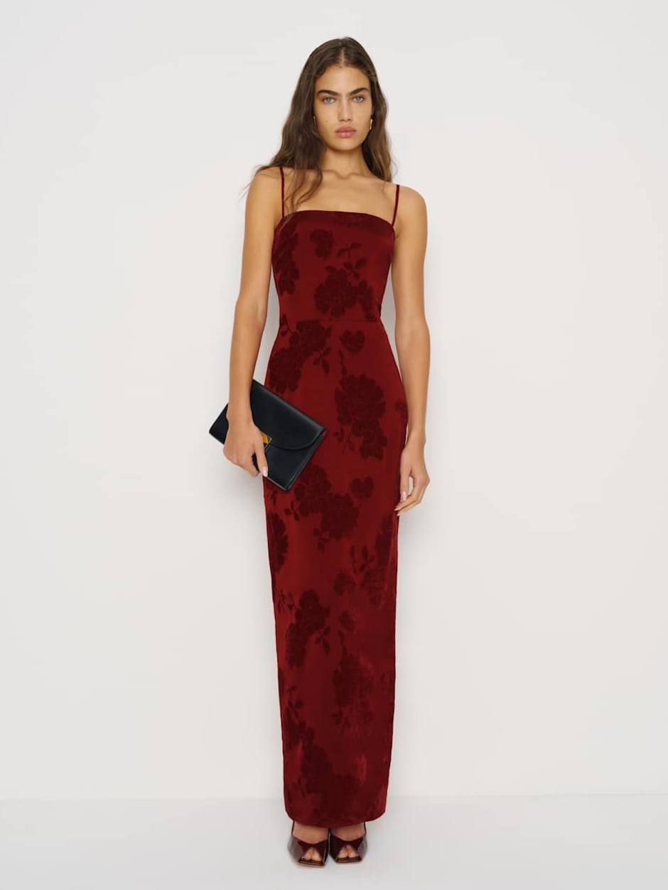 visual vocabulary • Neon Frankie Silk Dress in Vintage Luxury Art Style for Midn 257