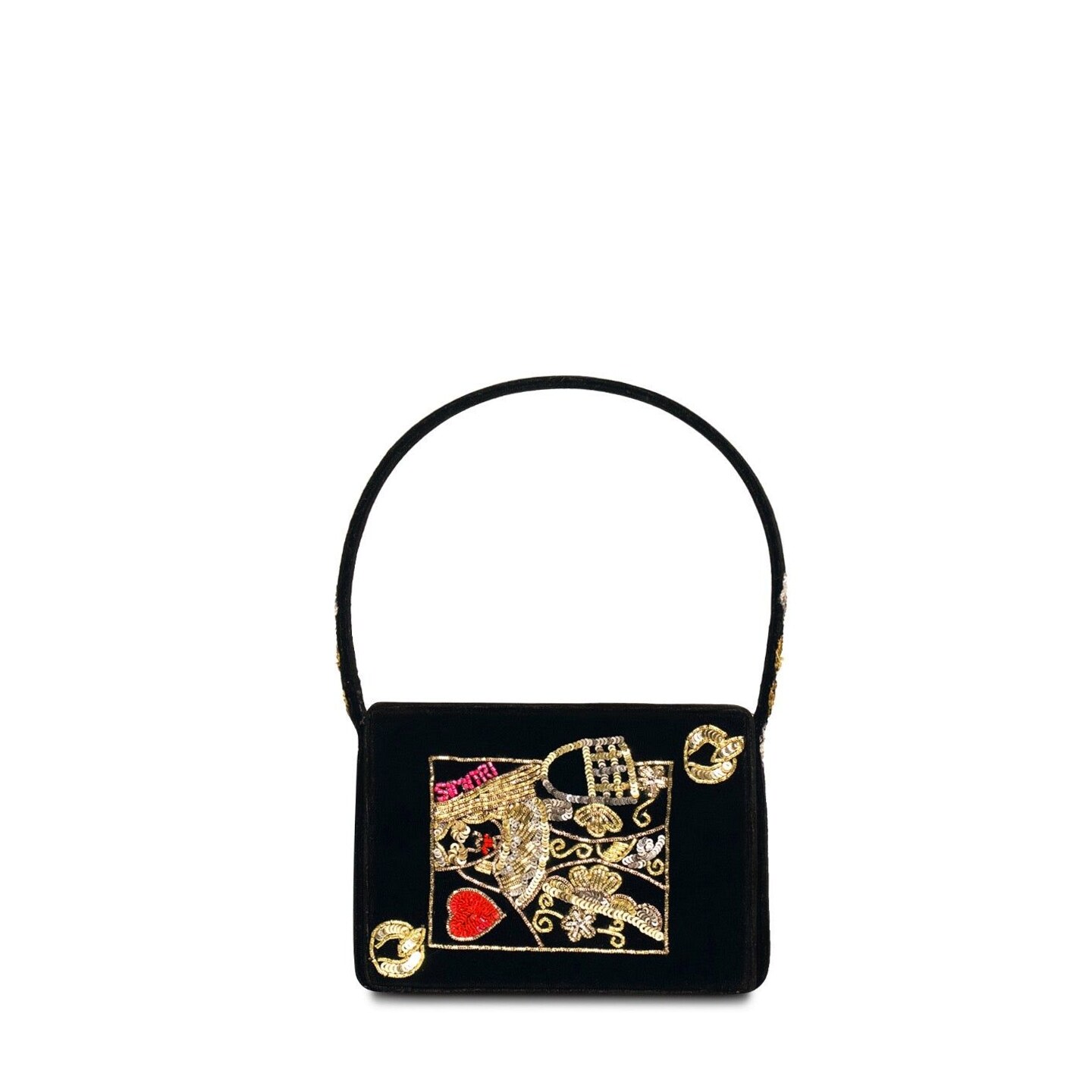 💟 visual vocabulary ✦ Neon Noir Clutch with Vintage Game Flair 611