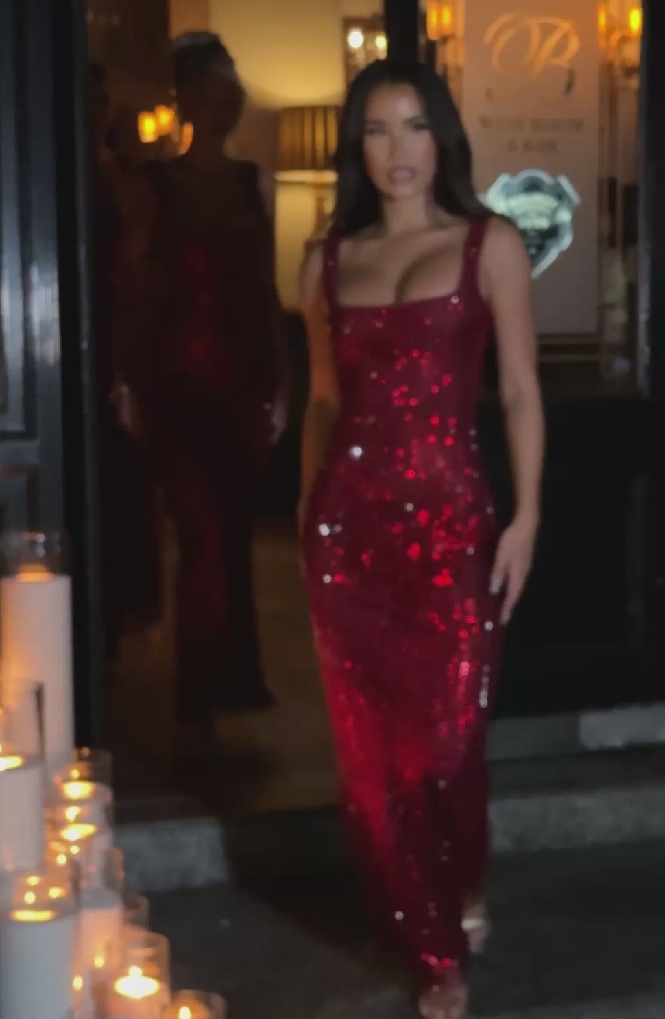 ✦ visual vocabulary ✦ Petra Maxi Dress in Rich Wine Tones with Neon Accents and  982