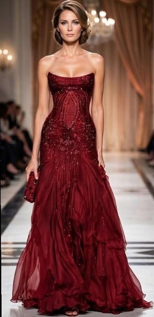 ⊹ Zuhair Murad Red Mermaid Gown | Neon-Vintage Prom Elegance 2026 ⊹ 🖼️ 🔸 762