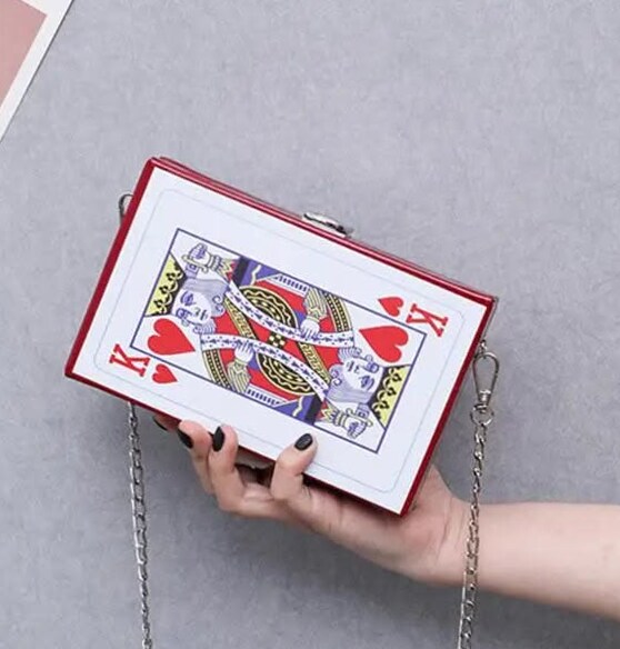 Neon Velvet Poker Crossbody Bag with Vintage Game Art ✨ 593