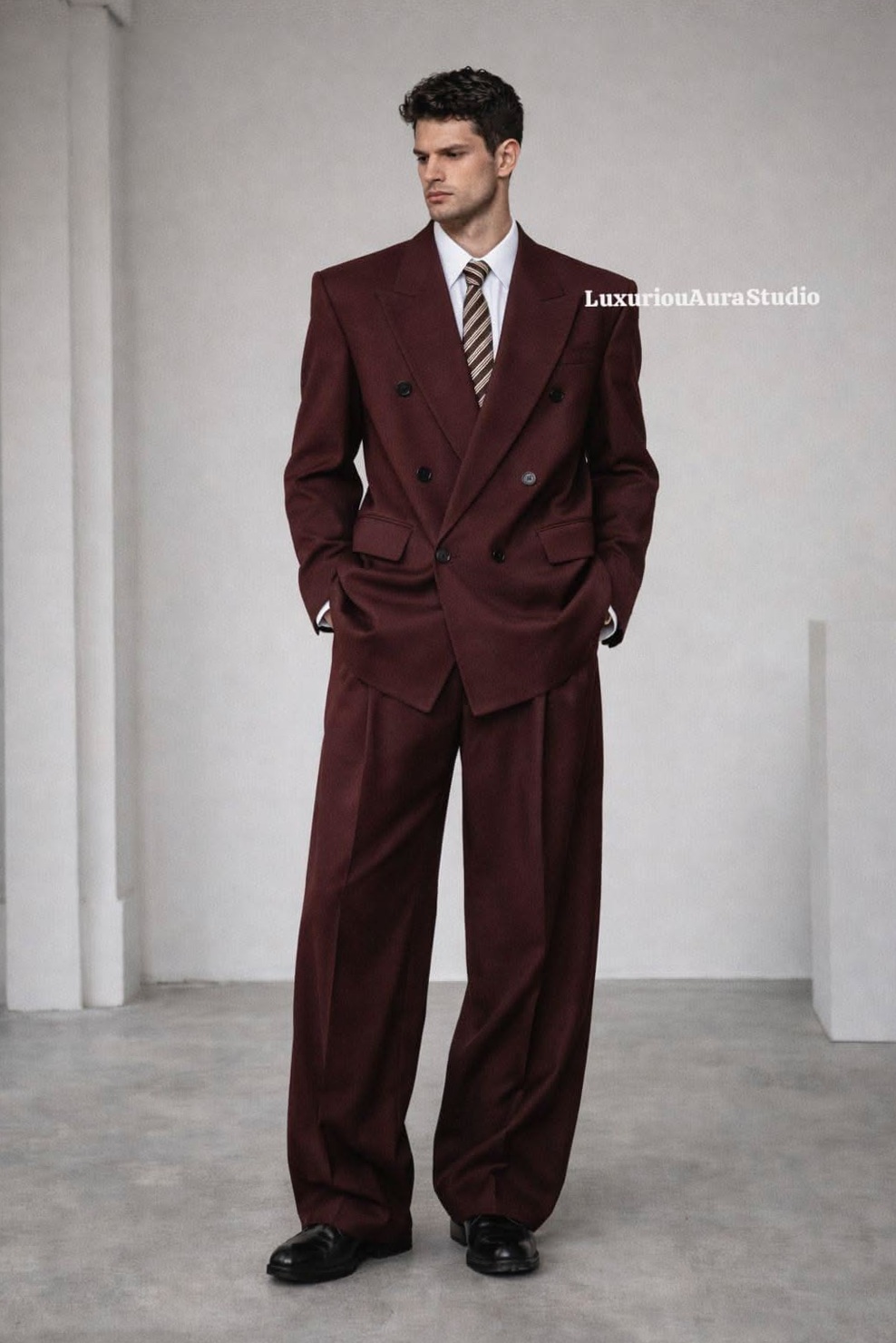 classic elegance never fades: 🎲 Burgundy 70s Suit Set Wide-Leg Legacy 823