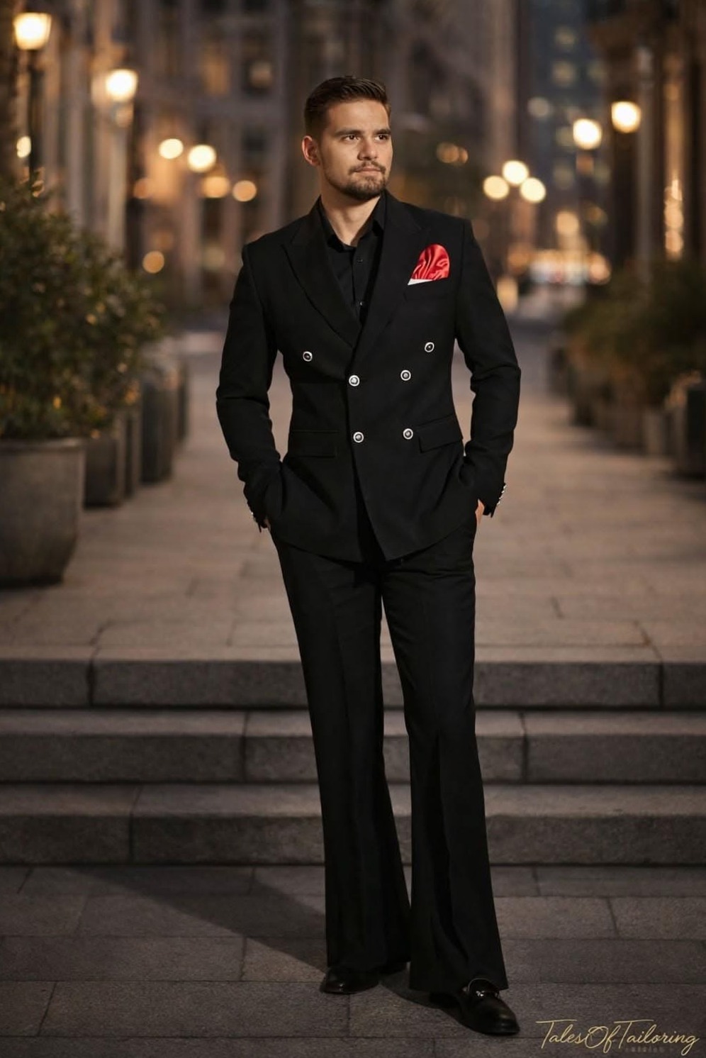 👠 Neon Flare Meets Classic Edge: Bold Men’s Wide-Leg Flared Suit Set | creative  694