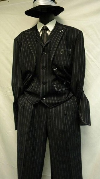 Neon Noir Zoot Suit Trio – Bold Stripe Legacy | 🏖️ creative process peek 776